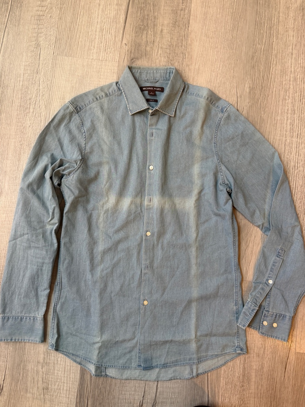 Michael Kors Light Blue Denim Button-Down Shirt